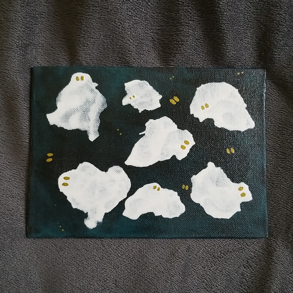 5x7 Halloween Ghost Painting